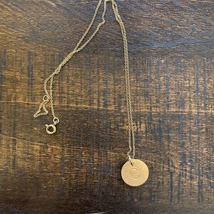 Gold C Initial Necklace